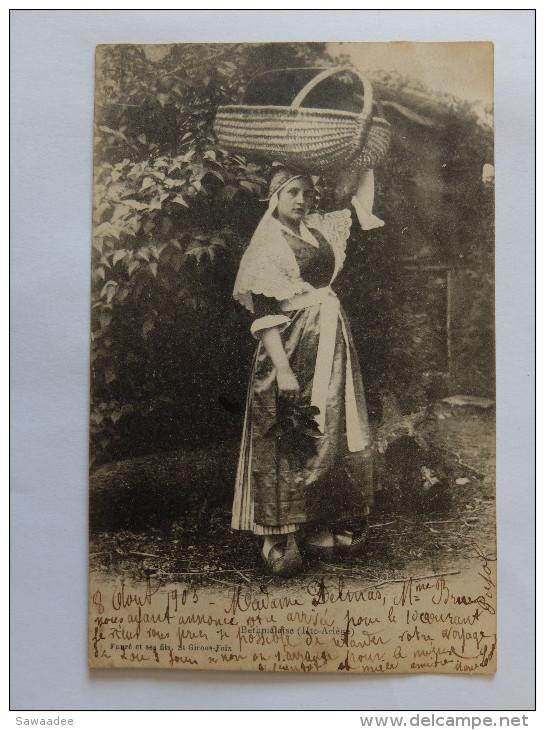 CARTE POSTALE - FRANCE - BETHMALAISE - HAUTE ARIEGE - FAURE ET SES FILS - FEMME PORTEUSE DE PANIER - 1903 - Europe