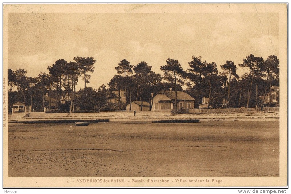 14777. Postal  ANDERNOS Les BAINS (Gironde) 1940  Bassin D'Arcachon. La Plage - Cartas & Documentos