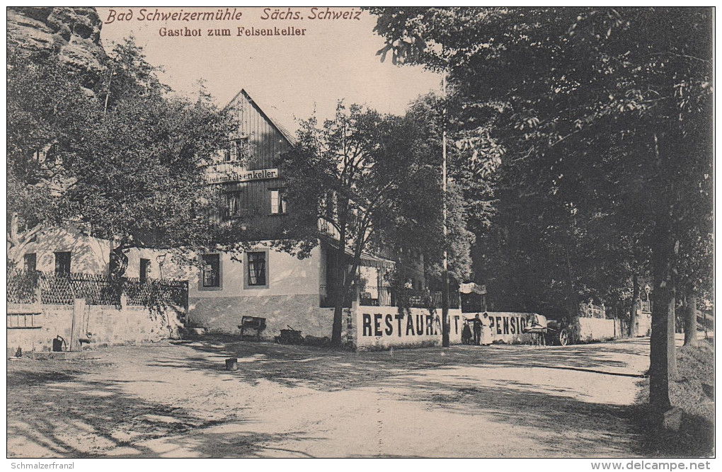 AK Rosenthal Bielatal Schweizermühle Gasthof Felsenkeller Bei Hellendorf Gottleuba Pirna Königstein Sächsische Schweiz - Rosenthal-Bielatal