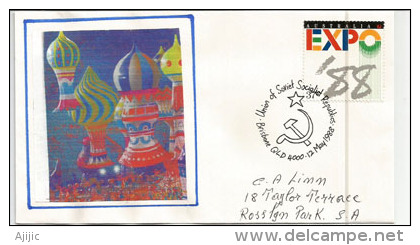 EXPO UNIVERSELLE BRISBANE (Australie) 1988, Pavillon De L'URSS, Lettre Du Pavillon Russe Adressée En Australie - 2015 – Milan (Italie)