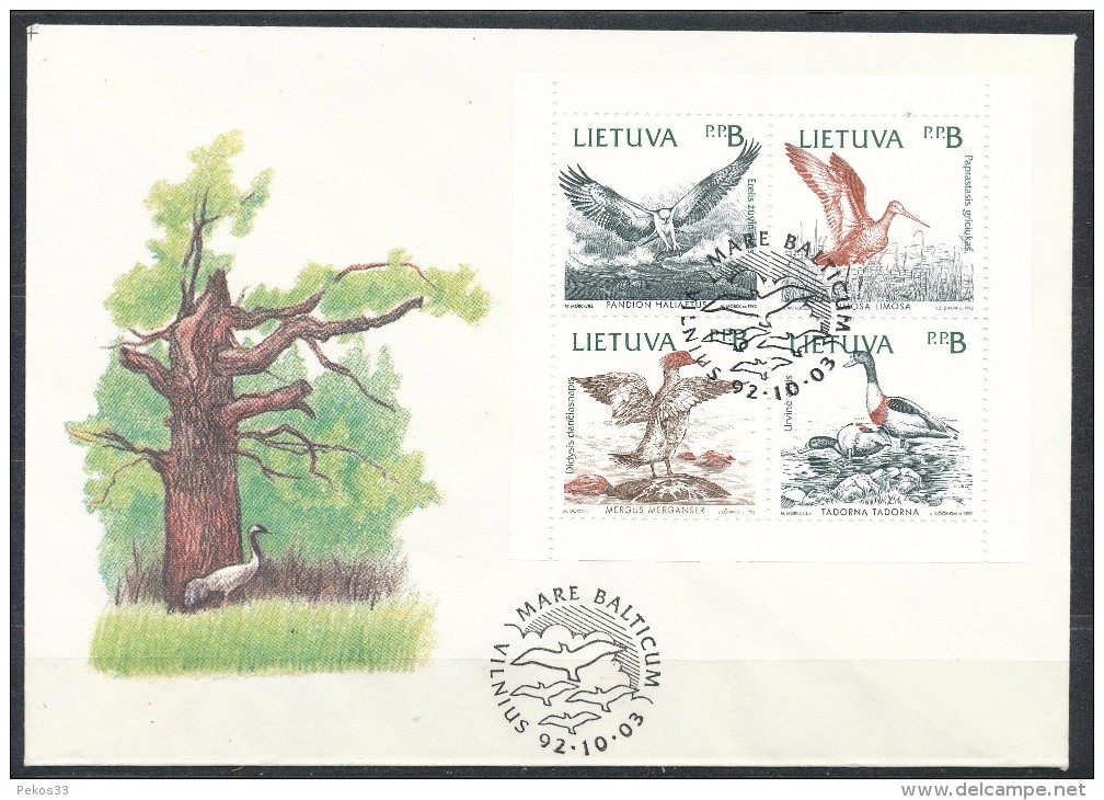 Litauen  - FDC  -  Mi.Nr.   501 - 504         Naturschutz An Der Ostseeküste - Litauen