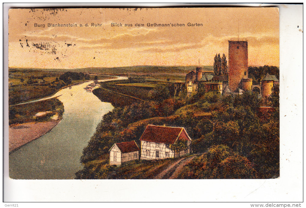 4320 HATTINGEN - BLANKENSTEIN, Blick Aus Dem Gethmann´schen Garten, 1922 - Hattingen