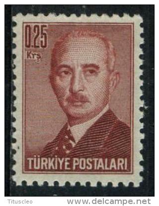 TURQUIE 1060** 0k25 Brun Carminé Effigie D´Ismet Inönü - Neufs