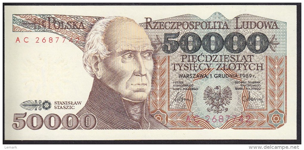 Poland 50000 Zlotych 1989 P153 UNC - Polonia