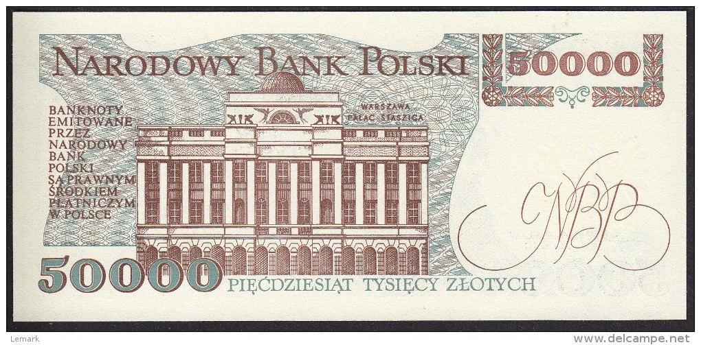 Poland 50000 Zlotych 1989 P153 UNC - Polonia