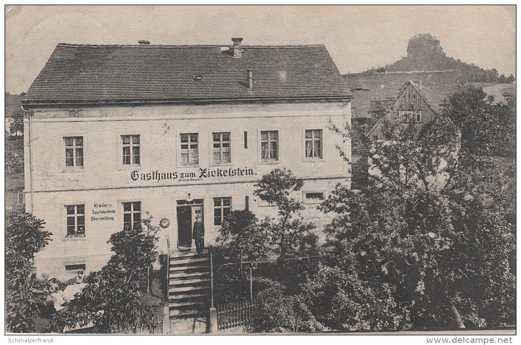 AK Schöna Gasthof Zirkelstein Sächsische Schweiz Bei Reinhardtsdorf Krippen Schmilka Kleingiesshübel Cunnersdorf - Schoena