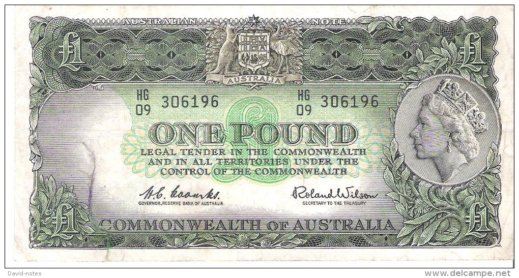 Australia - Pick 34 - 1 Pound 1961 - 1965 - VF - 1960-65 Reserve Bank Of Australia