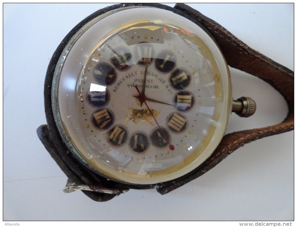 VINTAGE  & RARE : SWISS DESK CLOCK CRISTAL & BRONZE - Wanduhren