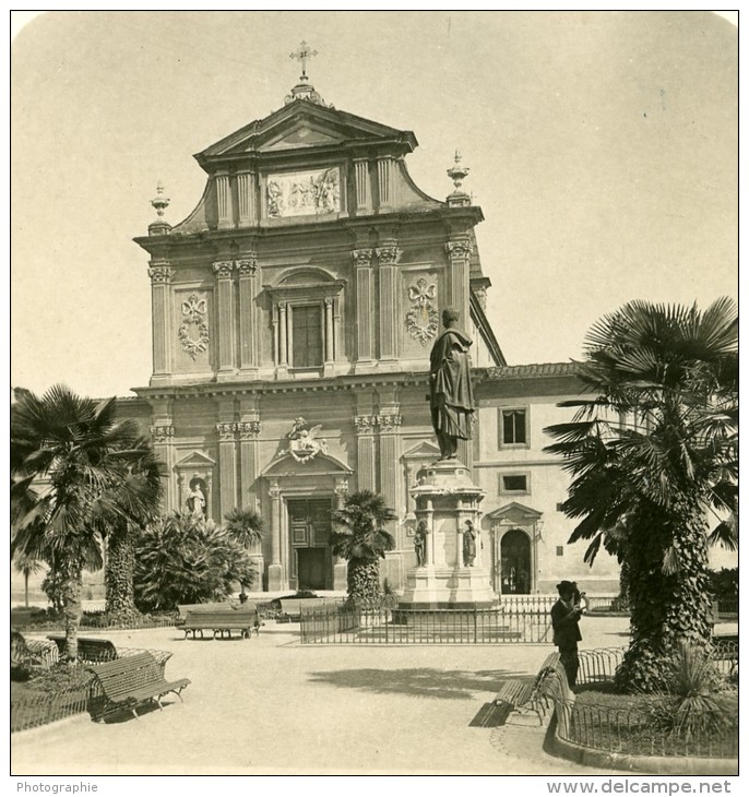 Italie Florence Eglise San Marco Ancienne Photo Stereoscope NPG 1900 - Stereoscopic