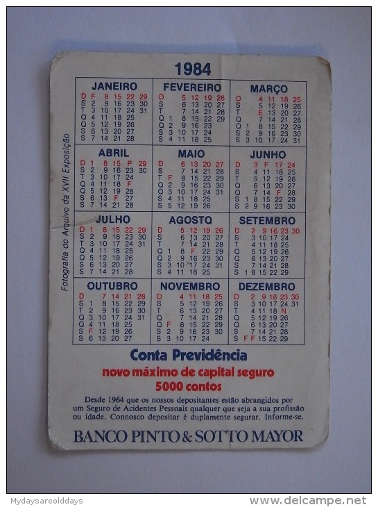 1 CALENDAR SMALL - PORTUGAL BANCO BANCA BANK BANQUE FINANCIAL INSTITUTION - Formato Piccolo : 1991-00