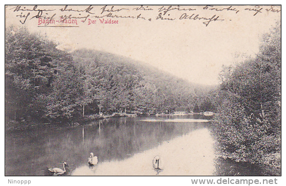 Germany 1906 Baden Baden, Der Waldsee, Postcard - World