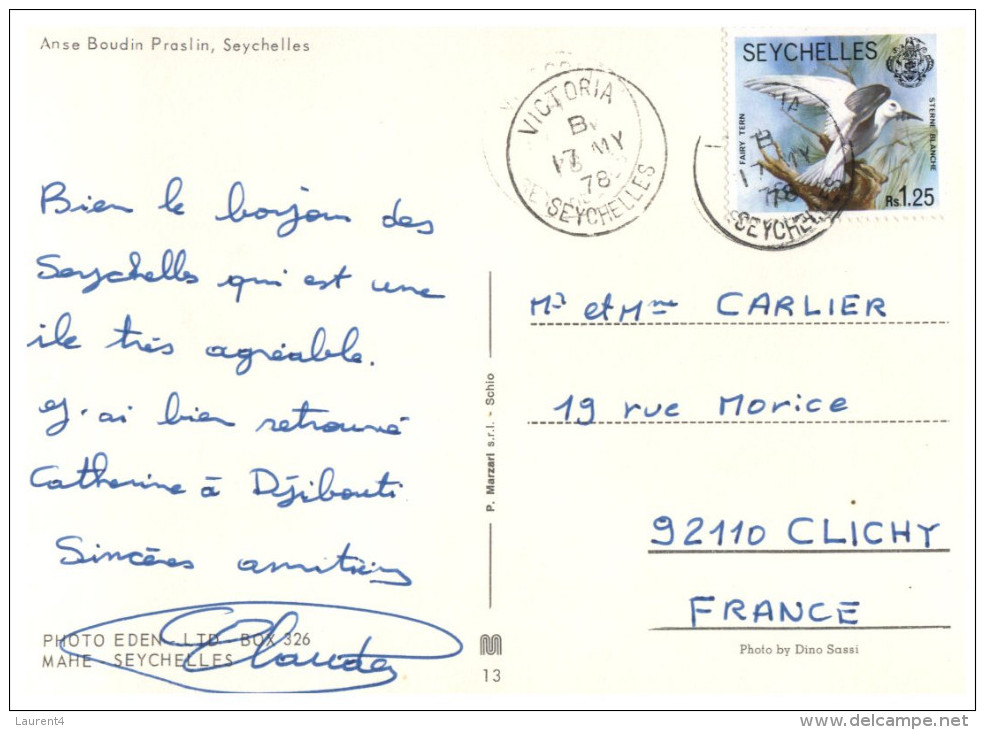 (DEL 556) Seychelles Islands - With Stamp At Back Of Postcard - Seychellen