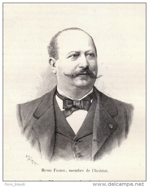 1902 - Gravure Sur Bois - Portrait De Henri FILHOL (Toulouse 1843 - Paris 6ème 1902) - Zoologue - FRANCO DE PORT - Prenten & Gravure