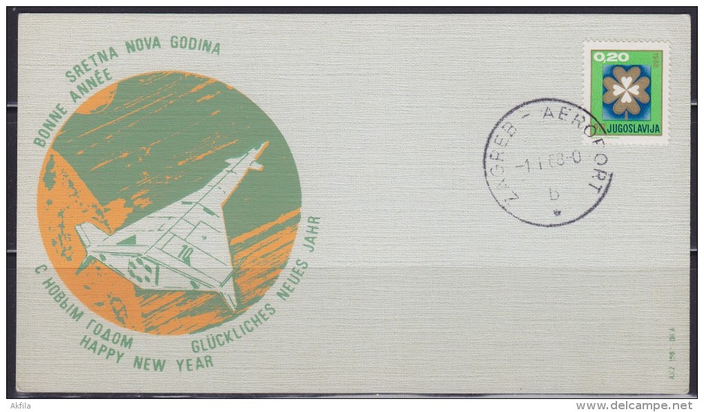 7382. Yugoslavia, 1968, New Year's Greeting Card, Commemorative Card - Briefe U. Dokumente