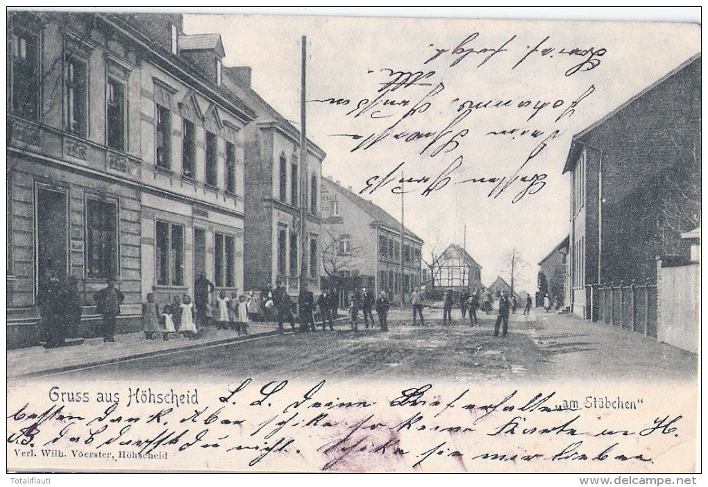 Gruss Aus Höhscheid SOLINGEN Am Stübchen Belebt 3.6.1904 Gelaufen - Solingen