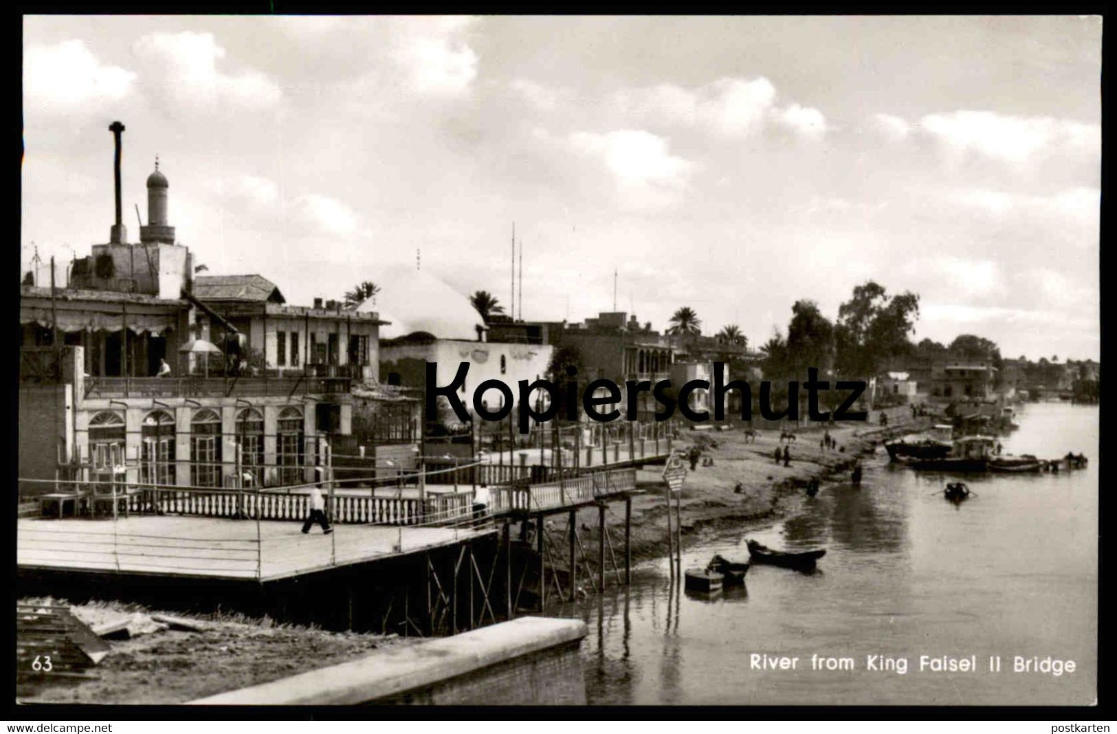 ALTE POSTKARTE BAGHDAD RIVER FROM KING FAISEL II BRIDGE Bagdad Irak Iraq Brücke Pont Cpa Postcard AK Ansichtskarte - Iraq