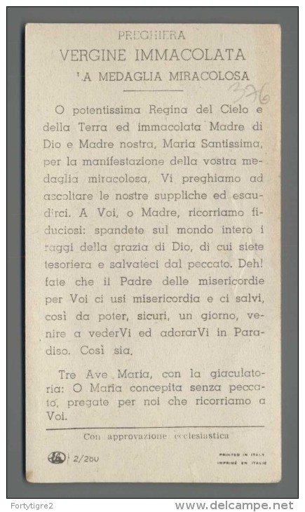 E376 EB N. 2-280 VERGINE IMMACOLATA DELLA MEDAGLIA MIRACOLOSA Ed. Enrico Beretta - Religion & Esotérisme