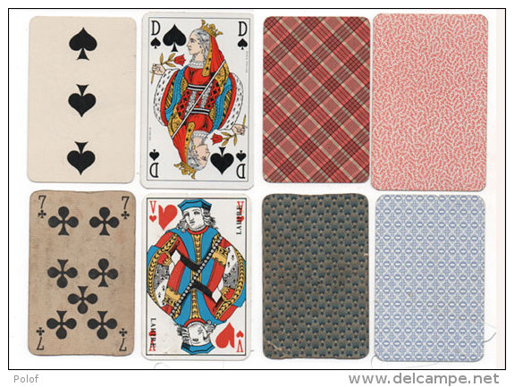 4 Cartes A Jouer Différentes - 7 De Tréfle - Valet De Coeur - 3 De Pique - Dame De Pique (80639) - Kartenspiele (traditionell)