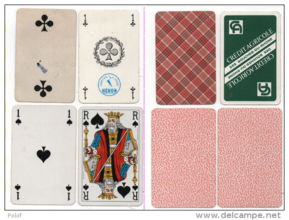 4 Cartes A Jouer Différentes - Roi De Pique - As De Pique - As De Tréfle - 2 De Tréfle  (80640) - Cartes à Jouer Classiques