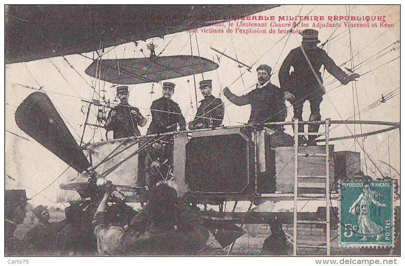 Aviation - Militaria - Nacelle Dirigeable République Avant Son Explosion - 1909 - Airships