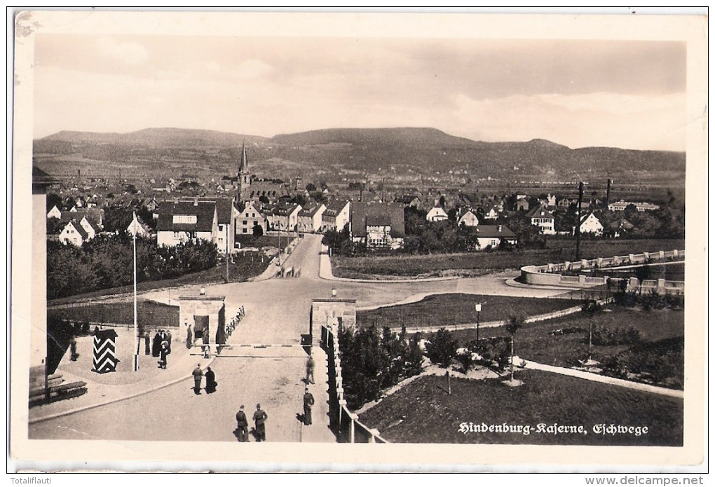 ESCHWEGE Werra Meißner Kreis Hindenburg Kaserne Vogelschau Feldpost 1.1.1941 Gelaufen - Eschwege