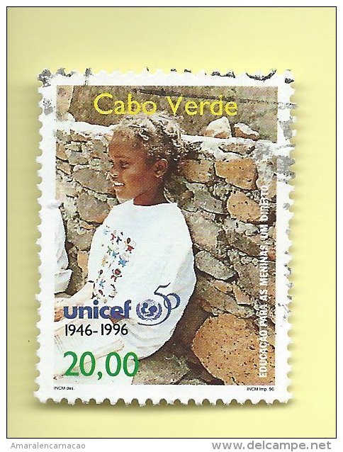 TIMBRES - STAMPS - CAP VERT / CAPE VERDE - 50e ANNIVERSAIRE DE LA UNICEF - TIMBRE OBLITÉRÉ - Kap Verde