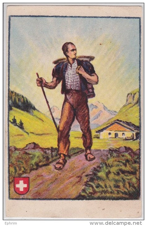 Suisse - Carte Postale Ancienne Publicitaire "Le Laitier" Fromages D'emmental - Publicité Fromage - Laupen-Berne - Laupen