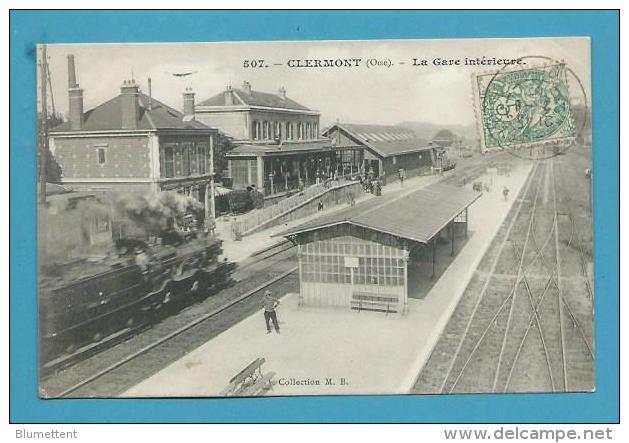 CPA 507 Chemin De Fer La Gare Intérieure Arrivée Du Train En Gare De CLERMONT 60 - Clermont
