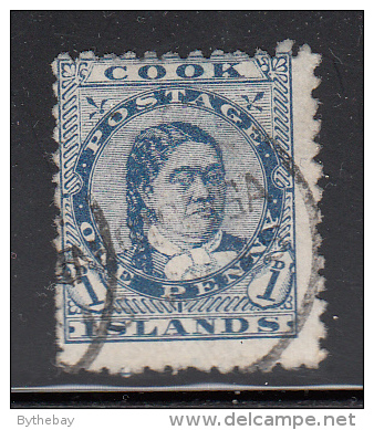 Cook Islands Used Scott #10 1p Queen Makea Takau, Perf 12 X 11.5 - Cook