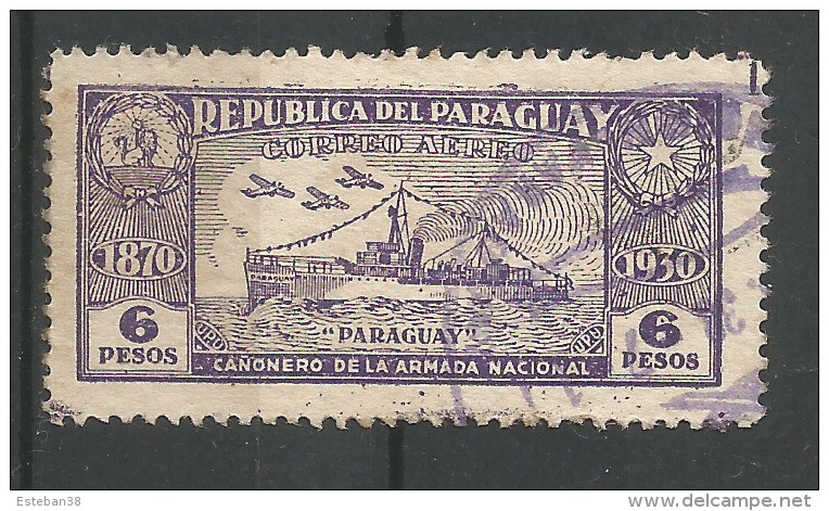 Anniversaire De La Constitution Canonnière 6p Violet - Paraguay