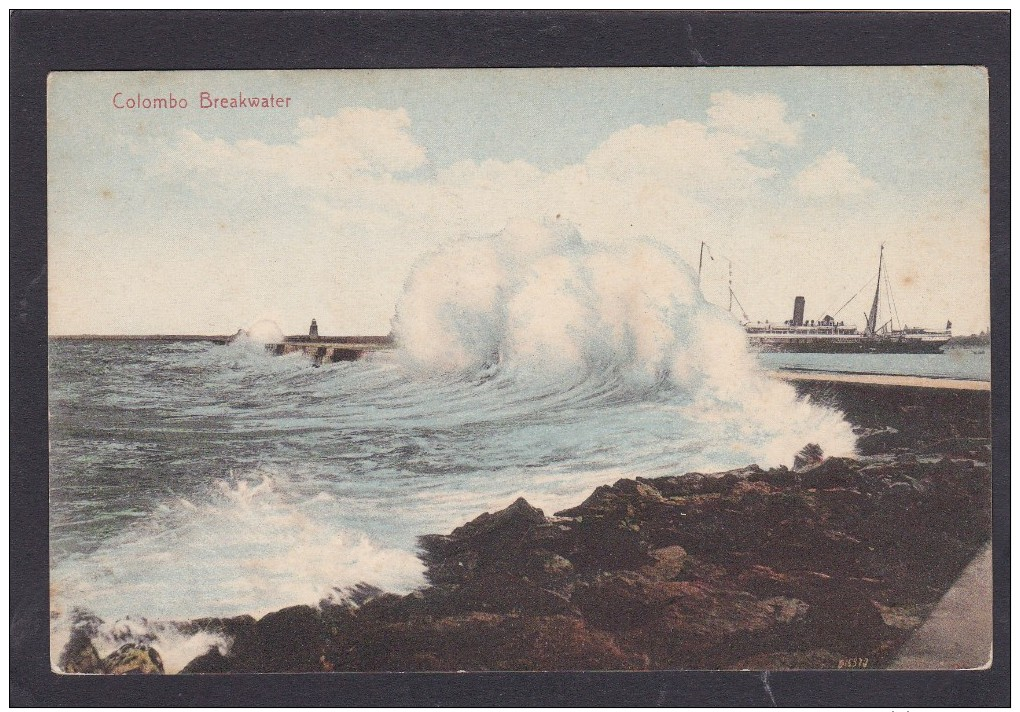 Old Card Of Colombo Breakwater,Ceylon,K6. - Sri Lanka (Ceylon)