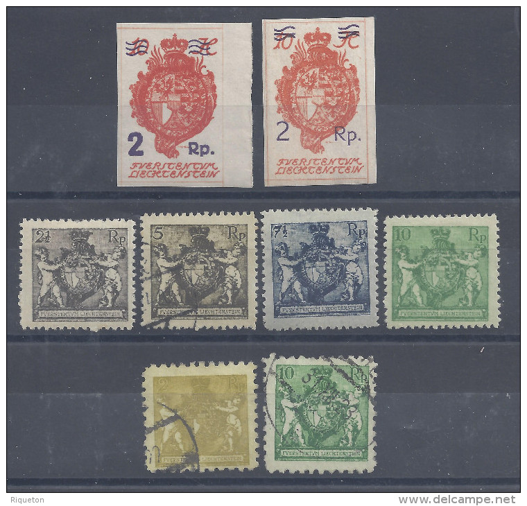 LIECHTENSTEIN - 1921 -  N° 43 - 44 - 45 A - 47 A - 48 A - 49 A - 44 B - 49 B -  NEUF & OBLITERES - X - O - TB - - Neufs