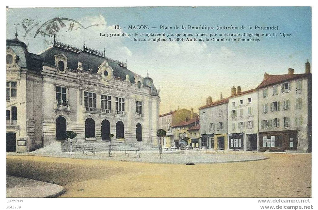 MACON ..-- 71 . SAONE ET LOIRE ..-- Place . 1927 Vers CARIGNAN ( Mr Mme LEROY ) . Voir Verso . - Macon