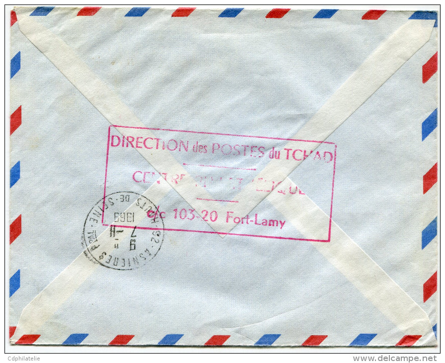 TCHAD LETTRE RECOMMANDEE PAR AVION DEPART FORT-LAMY 5-11-69 TCHAD POUR LA FRANCE - Tchad (1960-...)