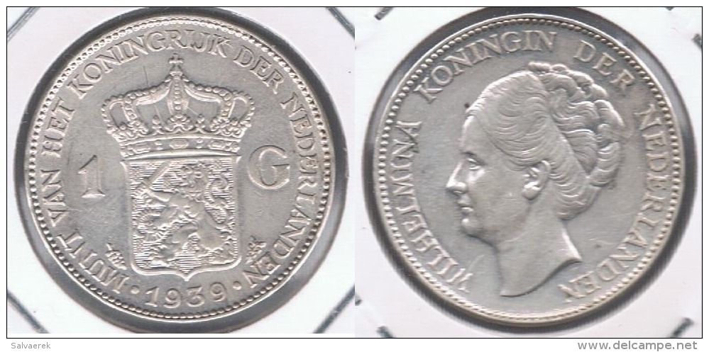 HOLANDA GULDEN 1939 PLATA SILVER X BONITA - 1 Florín Holandés (Gulden)