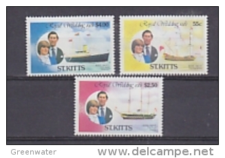 St. Kitts 1983 Royal Wedding 3v ** Mnh (25137) - St.Kitts En Nevis ( 1983-...)