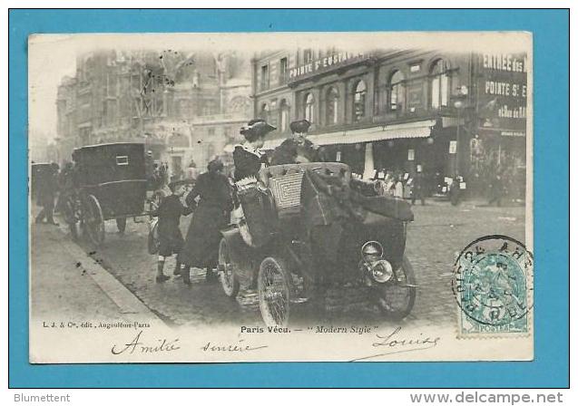 CPA PARIS VECU - Automobile "Modern Style" - Transport Urbain En Surface