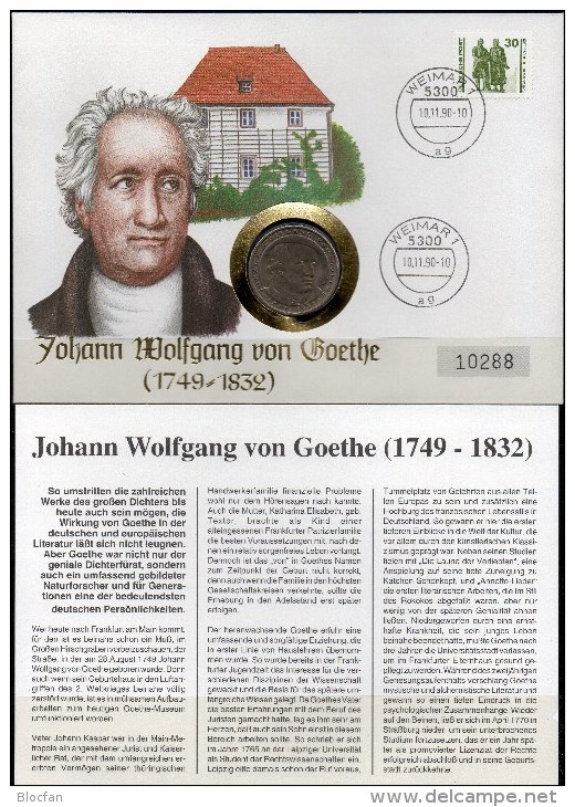 Numisbrief 1/90 Deutschland 1990 Numisletter 5 DM Plus Deutsche Post 3345 O 20€ Ehrung J.W.v.Goethe Cover Of BRD Germany - 5 Marcos