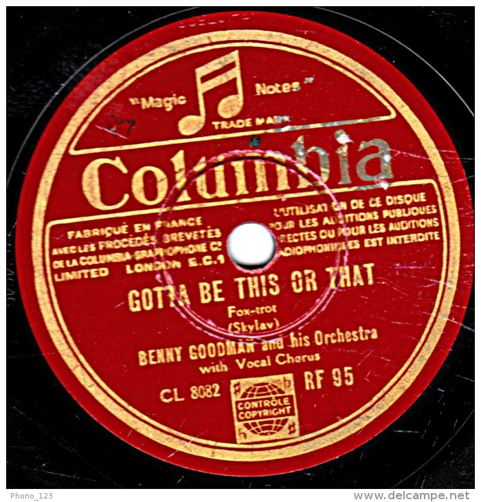 78 Trs - 25 Cm - état M - BENNY GOODMAN -  GOTTA BE THIS OR THAT - OPUS LOCAL 802 - 78 T - Disques Pour Gramophone