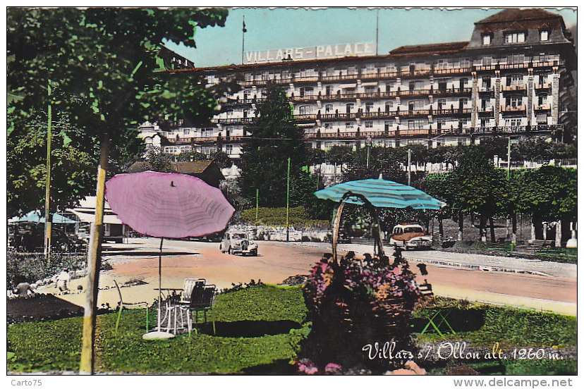 Suisse -  Villars Sur Ollon - Villars Palace - Automobiles - Cachet Villars Bruxelles 1955 - Ollon