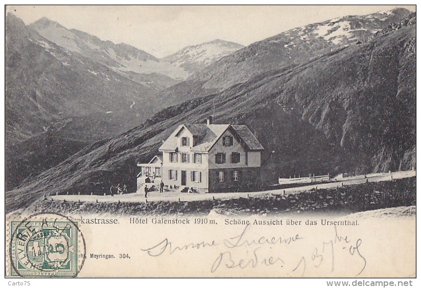 Suisse - Furkastrasse - Hôtel Galenstock - Postmarked Realp 1905 - Lens