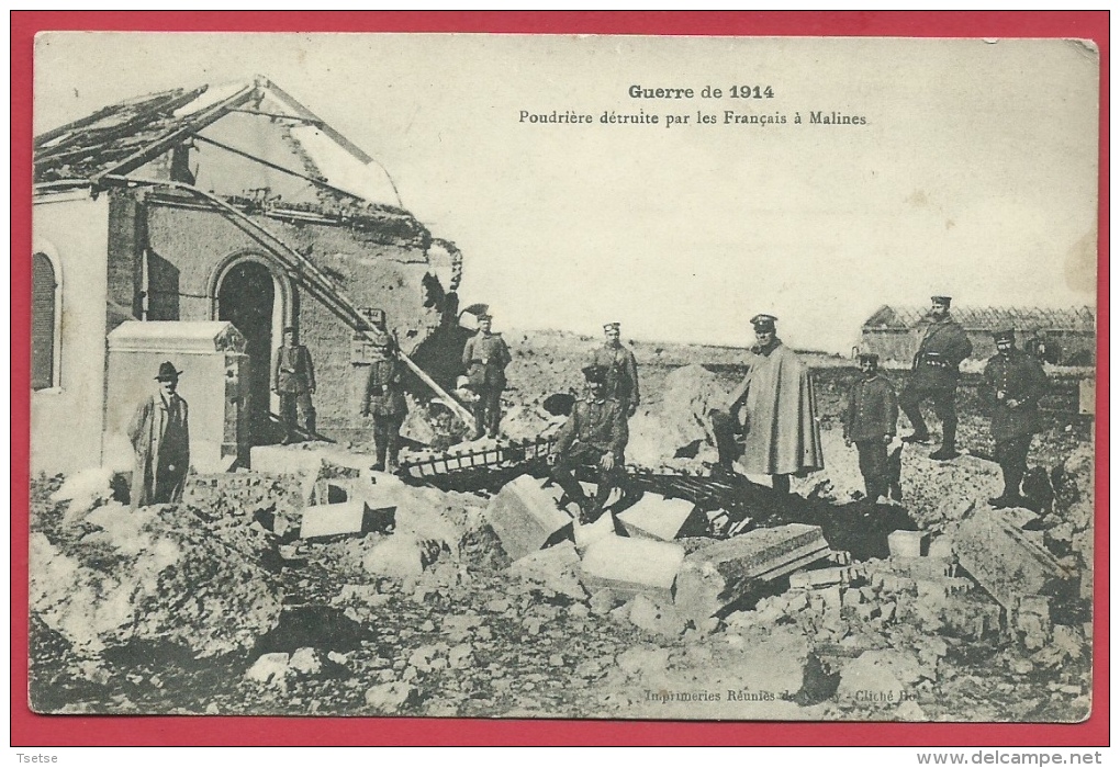 Mechelen / Malines - Guerre 1914 - Poudrière Détruite Par Les Français ( Verso Zien ) - Malines