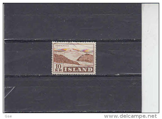 ISLANDA  1957 - Unificato  276° - Montagne - Usati