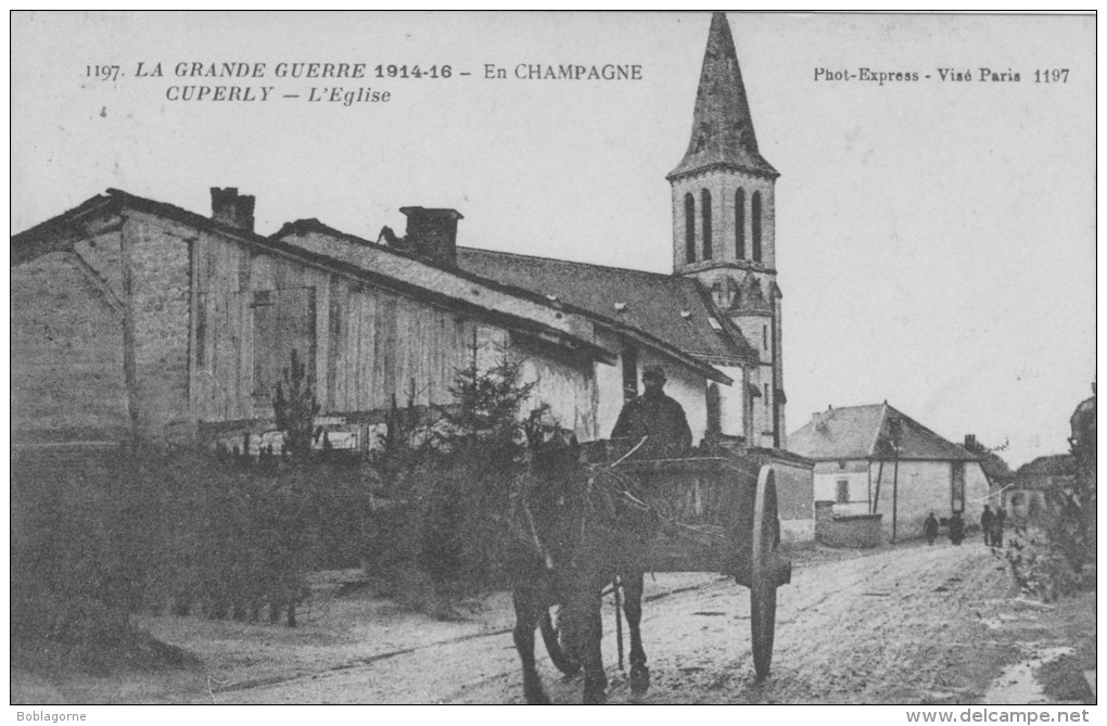 La Grande Guerre 1914-16 En Champagne - Cuperly - L'église - Guerre 1914-18