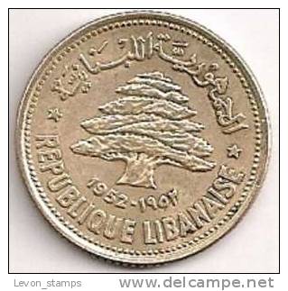 Lebanon, Liban,50 Piastres 1952 , Silver, UNC. - Liban