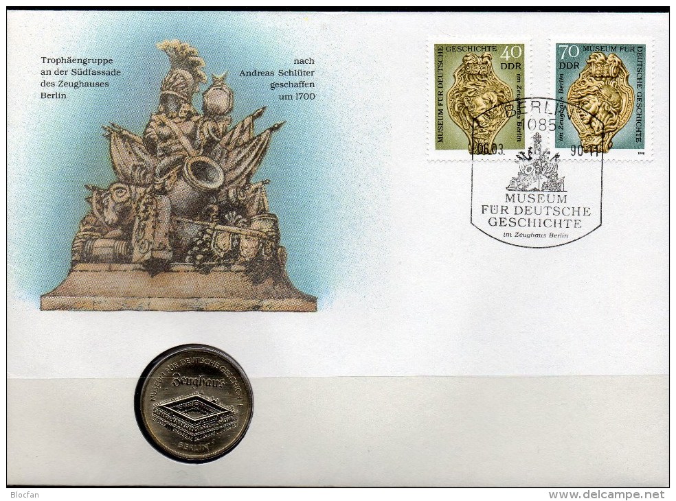 Numisbrief 10/90 Deutschland 1990 Numisletter 5 Mark DDR 3318/9 SST 30€ Jubiläum Zeughaus Berlin Letter/cover Of Germany - 5 Marcos