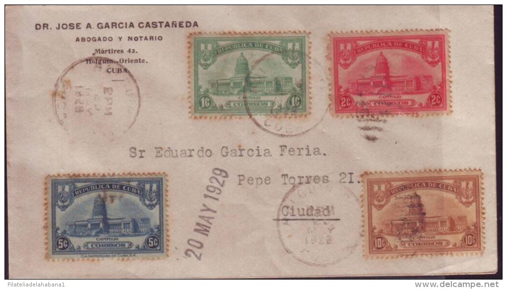 1929-FDC-120  CUBA 1929 1-10c CAPITOLIO NACIONAL FDC COVER CAPITOL. - FDC