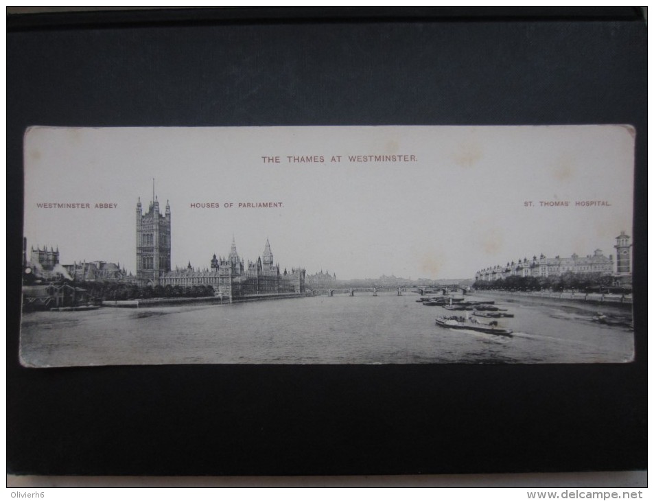 CP ROYAUME-UNI (M1522) LONDON (2 Vues) Carte Double 27 X 11 Cm The Thames At Westminster The Woodbury Series N°3338 - Altri & Non Classificati