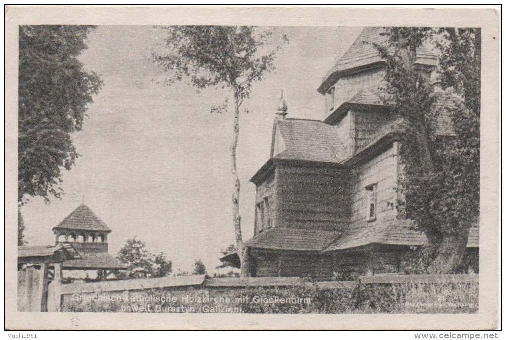 Nr. 5411,  Griechisch-Katholische Holzkirche Mit Glockenturm Unweit Bursztyn, Galizien,  Burschtyn - Ucraina