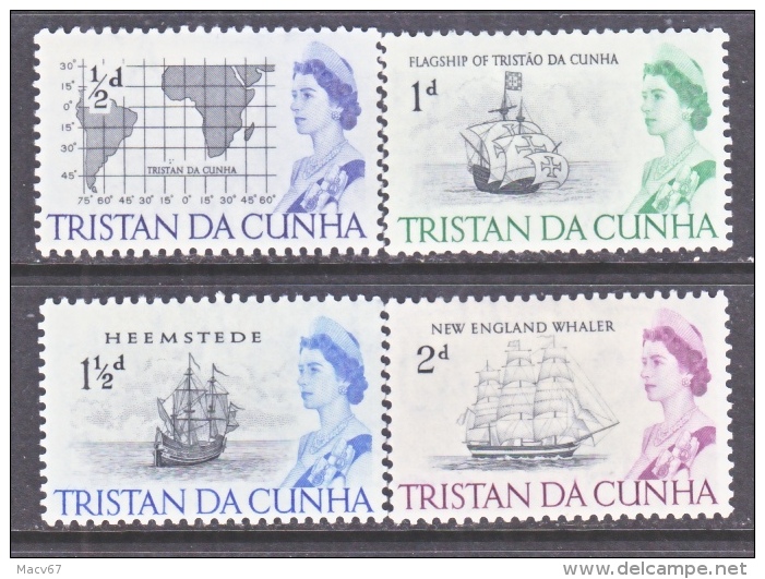TRISTAN  Da  CUNHA 71-4   **  MAP   SAILING  SHIPS - Tristan Da Cunha